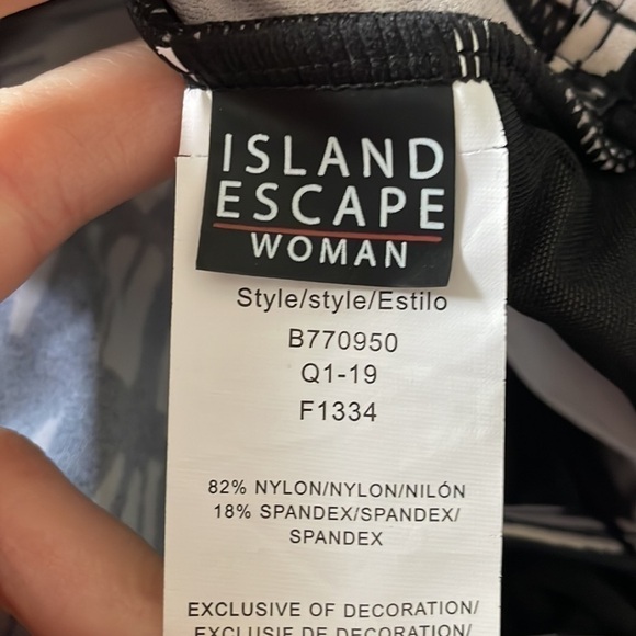 NWT Island Escape MARRAKESH BLACK Plus Size Palisades Tankini Swim Top, US 24W - Picture 4 of 5